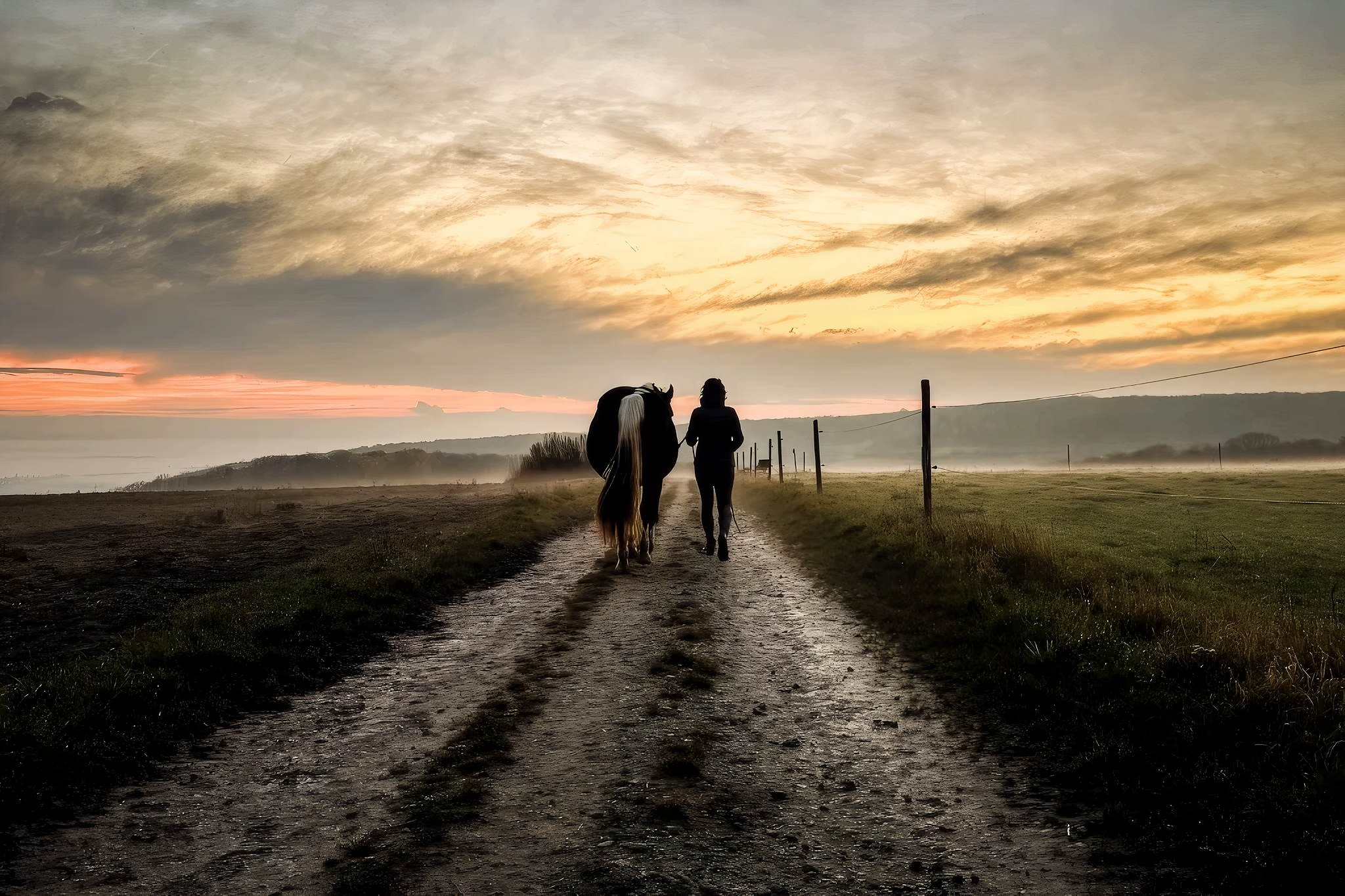 Julia und Rhiannon auf dem Weg - pferdegestützte Therapie